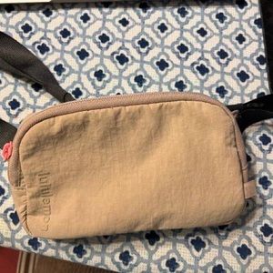 Mini tan Lululemon belt bag